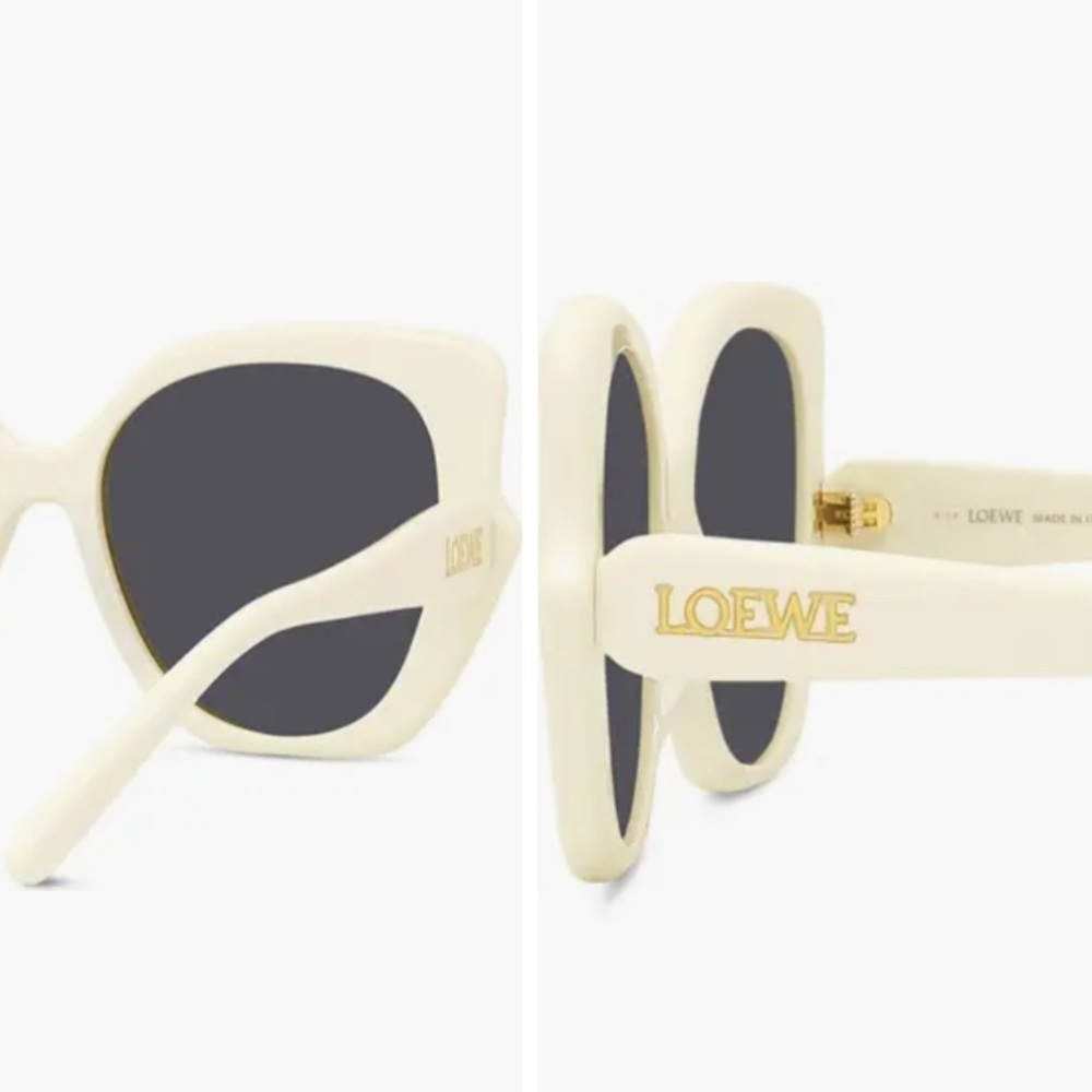LOEWE Oversized Ivory White Fantasy Slim Sunglasses made in Italy NEW - Picture 4 of 5